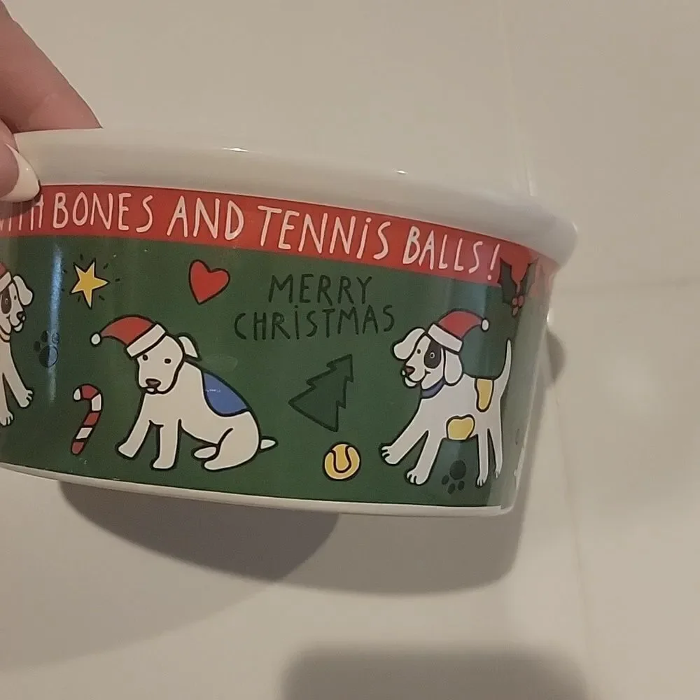 Van Beers Christmas dog bowl